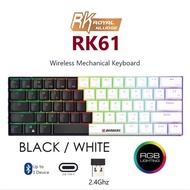 RK61 Royal Kludge Bluetooth +2.4G Wireless USB Type C Wired Dual Mode RGB Mechanical Keyboard Gaming
