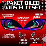 Headlamp Vios Fullset + Slimframe Custom Nama I Paket Headlamp Vios Slimframe Akrilik Fullset