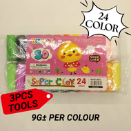 [High Quality] Bobo Kiki/Youqi Super Light Clay Butter Slime/Air Dry Clay Set 24colour