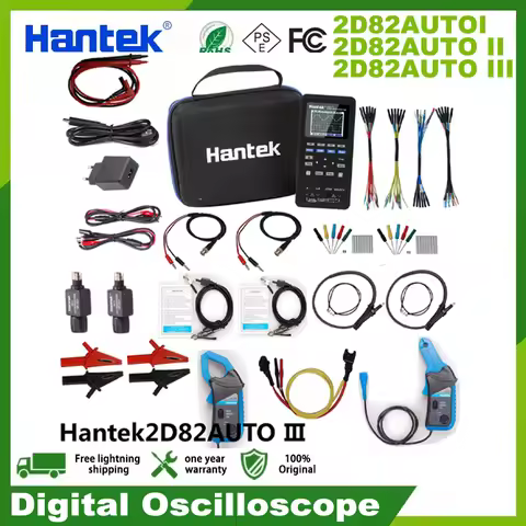 Hantek Portable Handheld Digital automotive Diagnostic oscilloscope 2-Channels + multimeter + Wavefo