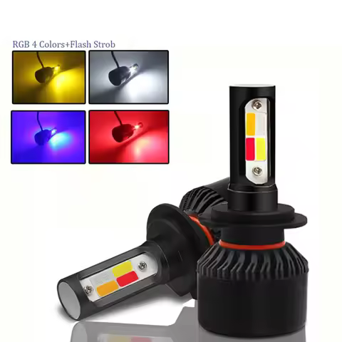 4Colors Strobe 60W Bulb Car Headlight H4 H7 LED Car Headlight Lamp Car Flashing Fog Light H8 H9 H11 