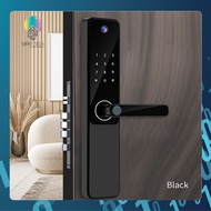 Tuya Smart Tuya Wifi App Camera Locks Biometric Fingerprint Password Card Key Digital Door Lock with inner screen and Cats Eye front cam