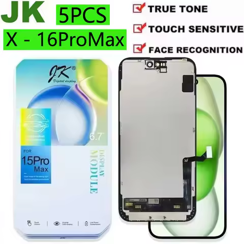 5PC JK LCD Display Assembly For iPhone X XR Xs 11 12 13 13pro 12Pro 11pro 14pro 15pro Max 16 Touch S