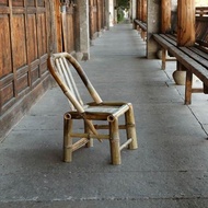 竹椅子靠背椅家用老式編織椅子竹子小藤椅休閑老人手工傳統竹凳子