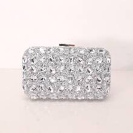 Lightweight, Business Casual Rhinestone Decor Bucket Bag Mini Drawstring Design, Clear Bag Faux Pear