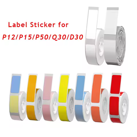 1Roll P12 P15 Thermal Label Sticker Compatible Phomemo D30 Q30 Marklife P11 P50 L12 DELI Q2 Labeller