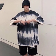 Last DR Dressing Room-Couple Short T-Shirt Korean Version Rendering Tie-Dye Printing Loose Dropped S