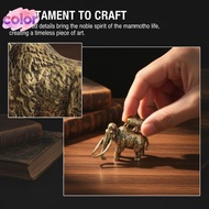 [color] Brass Woolly Mammoth Handcrafted Copper Sculpture Extinct Animal Collectible Statue for Home