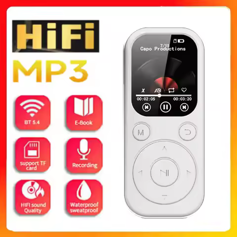 16-128G Portable MP3 Player Type-C 1.8 Inch Bluetooth5.4 Compatible Touch Keys Music Stereo HiFi Spe