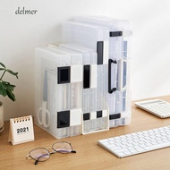 DELMER A4 File Box, Transparent Simple a5 Organize The Box, Office Stationery Durable Portable Folde
