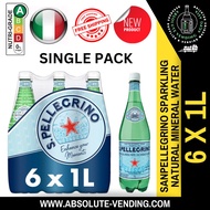 [SINGLE PACK] SAN PELLEGRINO Natural Sparkling Mineral Water 1L X 6 (BOTTLE)- FREE DELIVERY within 3 working days!
