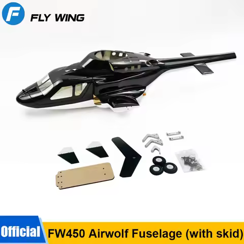 Flywing Airwolf Scale RC helicopter Fuselage Canopy with wheel FW450 Airwolf Fuselage for FW450L Air