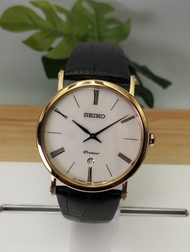 นาฬิกาผู้ชาย SEIKO PREMIER SKP396P1(ทอง)  สายหนังแท้ ระบบควอทซ์ คลาสสิค ประกันไซโก้