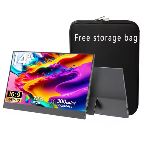 14 Inch Portable Monitors 1366*768P HD 72%sRGB IPS 250Nits With Type-C Mini HDMI For Phone Laptop PS