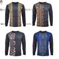 T-shirt Batik Jersey Material Long Sleeve | Baju T-shirt Jersi Corak Batik Lengan Panjang | Size xs-3xl