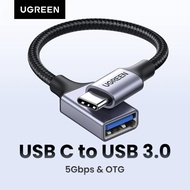 UGREEN สายชาร์จ USB C เป็น USB 3.0 OTG พร้อมสายถักไนลอนสำหรับ MacBook Pro 2020/2019/2018, MacBook Ai