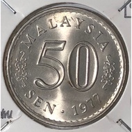 ( Syiling ) 50 Sen 1977 ( UNC ) Malaysia Parliament House