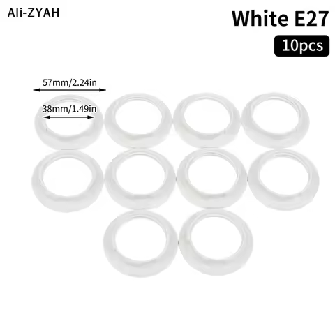 【AY】10Pcs 2026 E14 E27 Threaded Lamp Socket Rings Pack Black White E12 E26 Lock Lamp Shade Rings For
