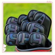 Color Digital Gradient Golf Club Cover Magnetic Closing Golf Iron Cover Golf Iron Set PU Leather Mat