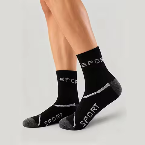 5/10 Pairs of New Sports Color Blocked High-Quality Men's Ankle Socks Soft Sports Socks Casual Sport