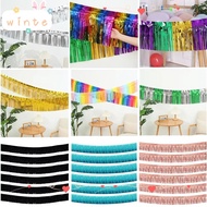 WINTE Foil Fringe Garland, Foil Shiny Metallic Tinsel Fringe Garland,  Lightweight Self Adhesive Bac