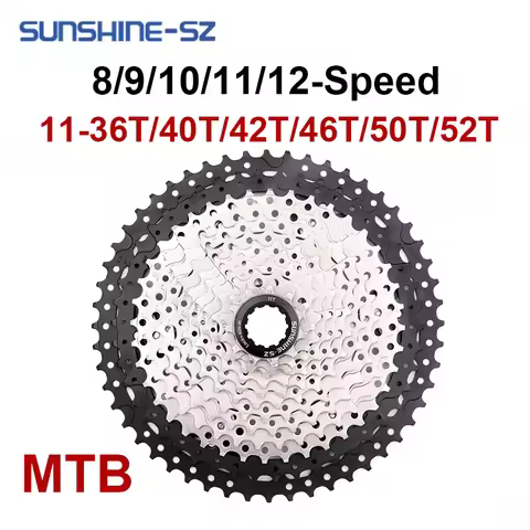 SUNSHINE MTB Cassette 8/9/10/11/12 Speed 36T/40T/42/T46T/50T/52T Mountain Bike Flywheel 10S Sprocket