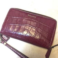 酒紅色coach 銀包