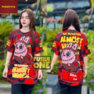 LABUBU T Shirt Baju Jersey New Trend Airport Model Day Children's and Adult Shirts: Microfiber Thail