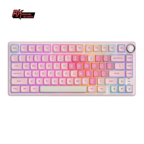 RK Royal Kludge R75 English Mechanical Keyboard 81 Key Hot-Swappable Gasket Structure RGB Wired Gami