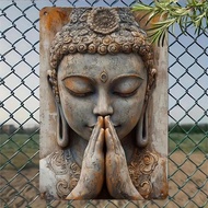 [yiodusi] Buddha Wall Plaque, 2D, Flat, Accessory for Cafe, Bedroom, Living Room