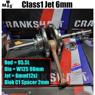 (Wave125 PNP EX5) Crankshaft EX5 Class1 JET +2mm/4mm/6mm(8mm/12mm)(SPEC TIPU/SOROK) LEO RACING CRANK