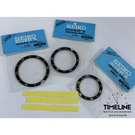 Seiko Diver's Bezel Ring Watch Ring with Free Adhesive - Black