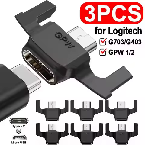 Micro USB To Type-C Charging Adapter for Logitech G703/G403 Logitech GPW 1/2 Wireless Gaming Mouse H
