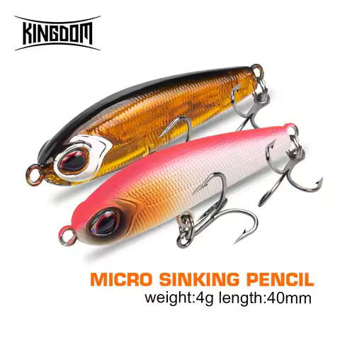 Kingdom Fishing Lures Mini Pencil Hard Baits Slow Sinking 40mm 4g Artificial Baits High Quality Wobb