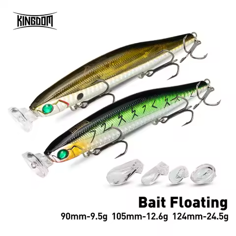 Kingdom Floating Fishing Minnow Lure Hard SwimBaits Switchable 4 Lip Pencil Bait 5 Different Action 