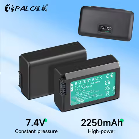 NP-FW50 NP FW50 Battery+LCD USB Charger Case for Sony ZV-E10 A7 A7R A7RII A7II A7SII A7S a6000 a6300