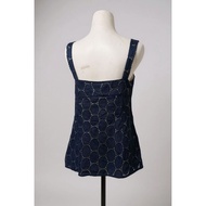 Sleeveless Top / Sleeveless Top - Hexagonal Navy Pattern