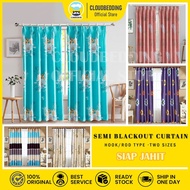 Langsir Curtain Hook Type Semi Blackout Langsir Pintu Door Curtain Tirai Tingkap Ready Stock In Mala