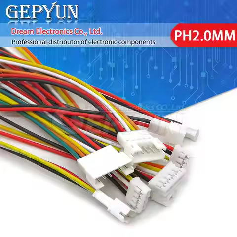 5PCS Micro JST PH2.0mm XH2.54mm Male Female Wire Connector Kit JST 2/3/4/5/6 Pin Plug With Terminal 