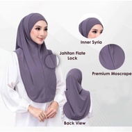 HULWA Tudung Sarung Instant Lycra Berdagu Purdah Umrah Labuh Bidang female head scarf berdagu khimar