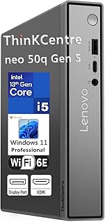 Lenovo ThinKCentre neo 50q Gen 4 Tiny 1L Business Mini Desktop Computer, 13th Gen Intel 8-Core i5-13