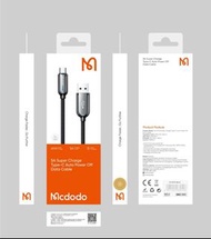 麥多多 Mcdodo CA-6190 USB-A to Type-C 5A (max.) 65W 1m 智能斷電 LED顯示狀態  數據線 充電線 充滿自動斷電