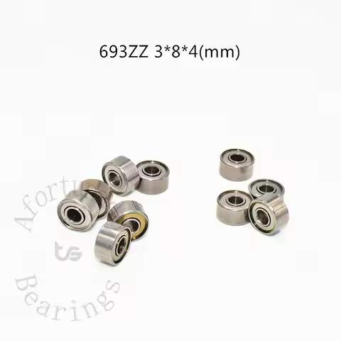 Miniature Bearings 693ZZ 10 Pieces 3*8*4(mm) Metal Sealed Chrome Steel Parts Bearings Transmission A