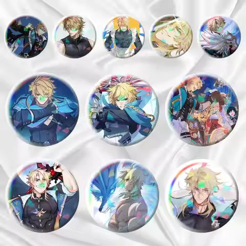 Varka Game Genshin Impact 75mm 44mm 25mm Brooch Backpack Hat Pins Accessories Toys Badge