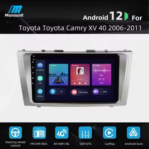 9" Car Radio Multimedia Video Player Navigation GPS DVD Stereo Head Unit for Toyota Camry XV 40 2006