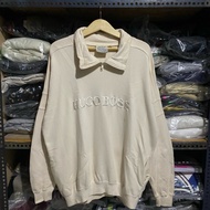 Vintage Huge Boss Half Zip Cream Size M 73x67 Minor Stain