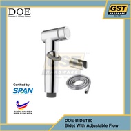DOE Bidet 80 With Adjustable Flow C/W 1.2m Shower Hose Set DOE-BIDET80