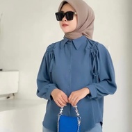 KEMEJA Rayon Blouse Rayon Crinkle Blouse Drawstring