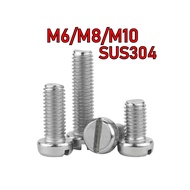 GB67 pan head one-word screw 304 stainless steel round head slotted bolt M6/M8/M10【YMH-BY】