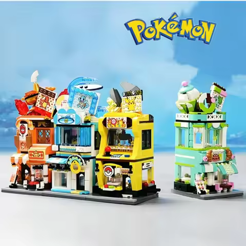 Keeppley Pokemon Pikachu Mini Street View Exclusive Building Blocks City Architecture Food Assembly 